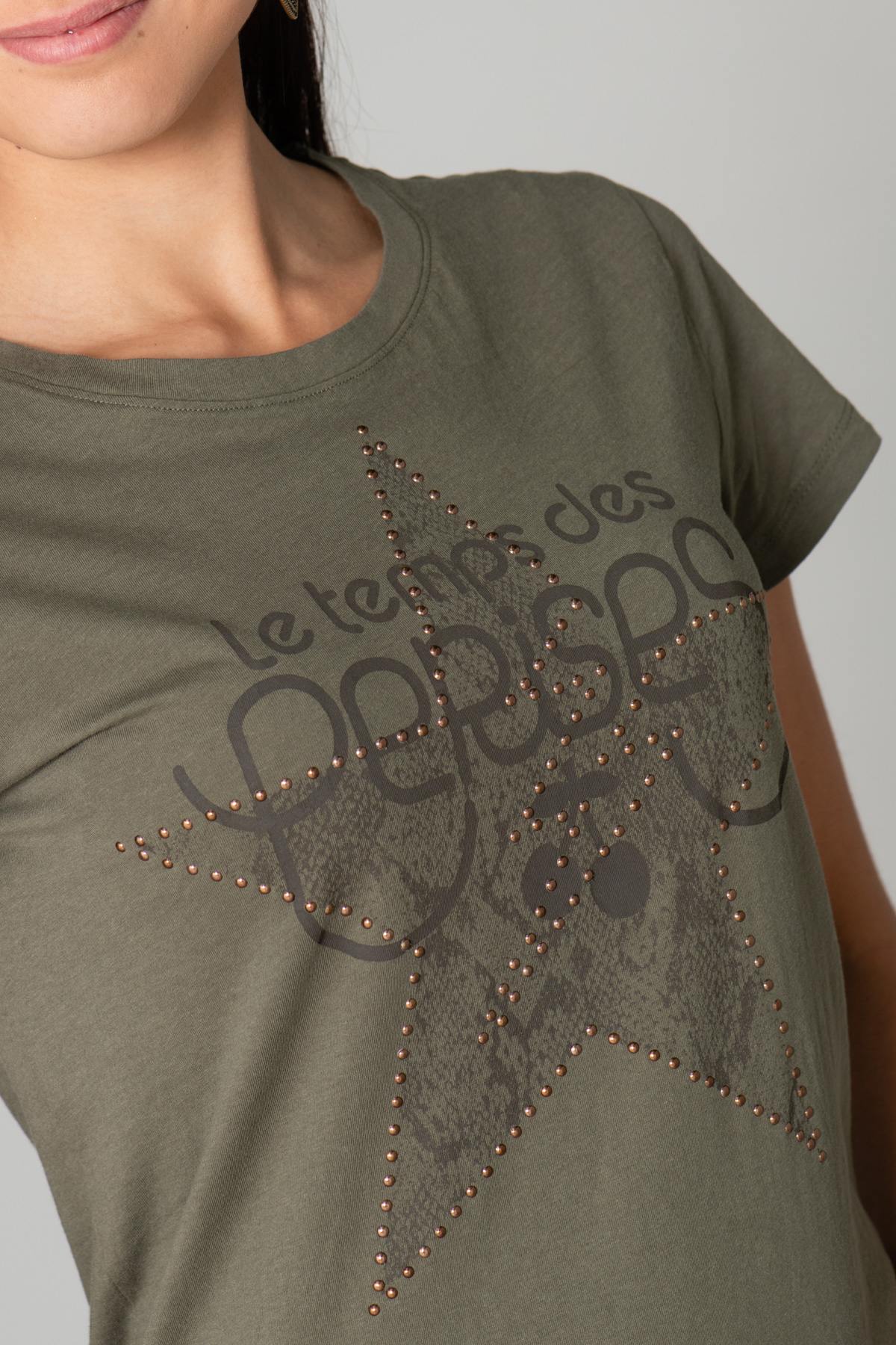 Women's khaki t-shirt - Image n°4