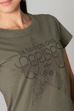 Women's khaki t-shirt - Image n°4