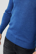 Azure blue fine knit sweater - Image n°3
