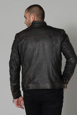 High-quality, patched leather jacket - Image n°7