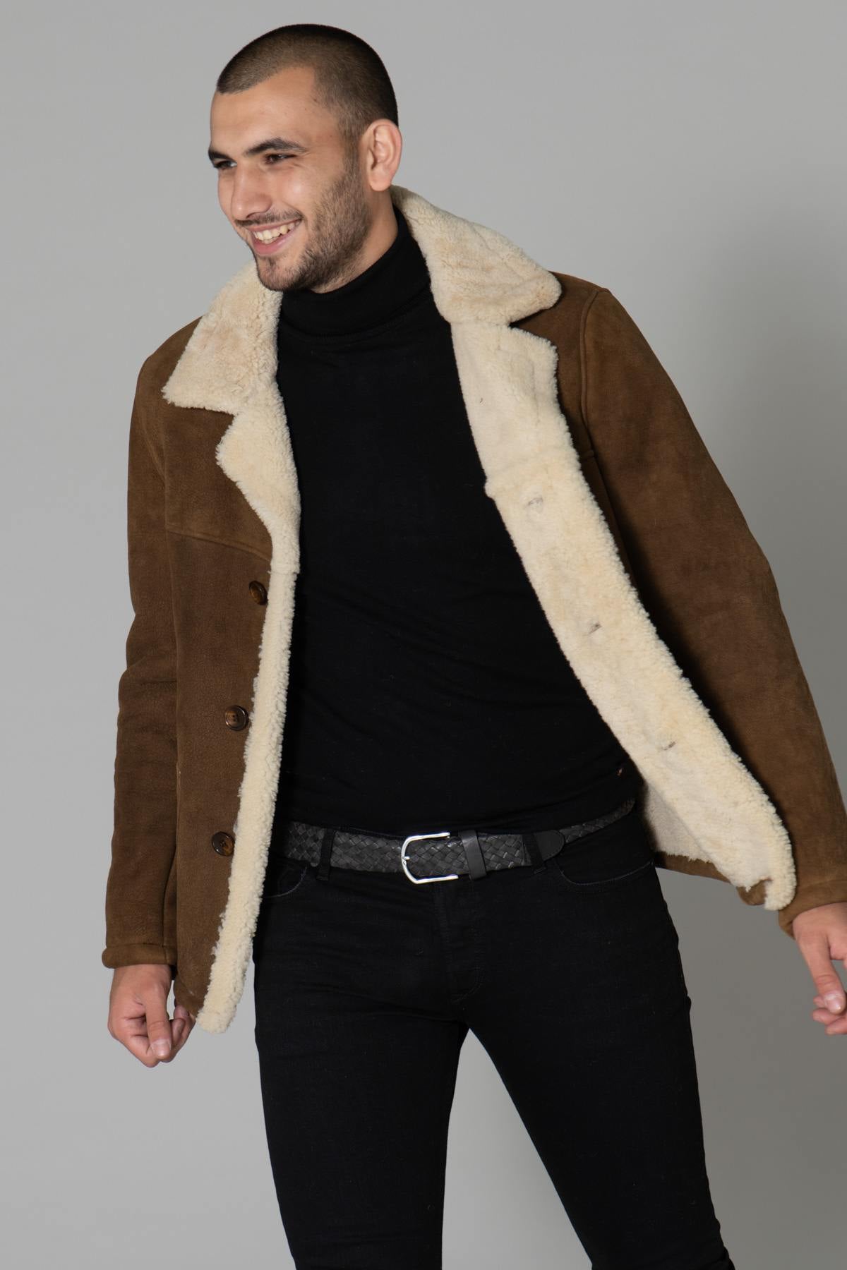 Men's shearling jacket - Image n°1