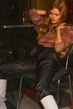Leather pants with belt - Image n°3