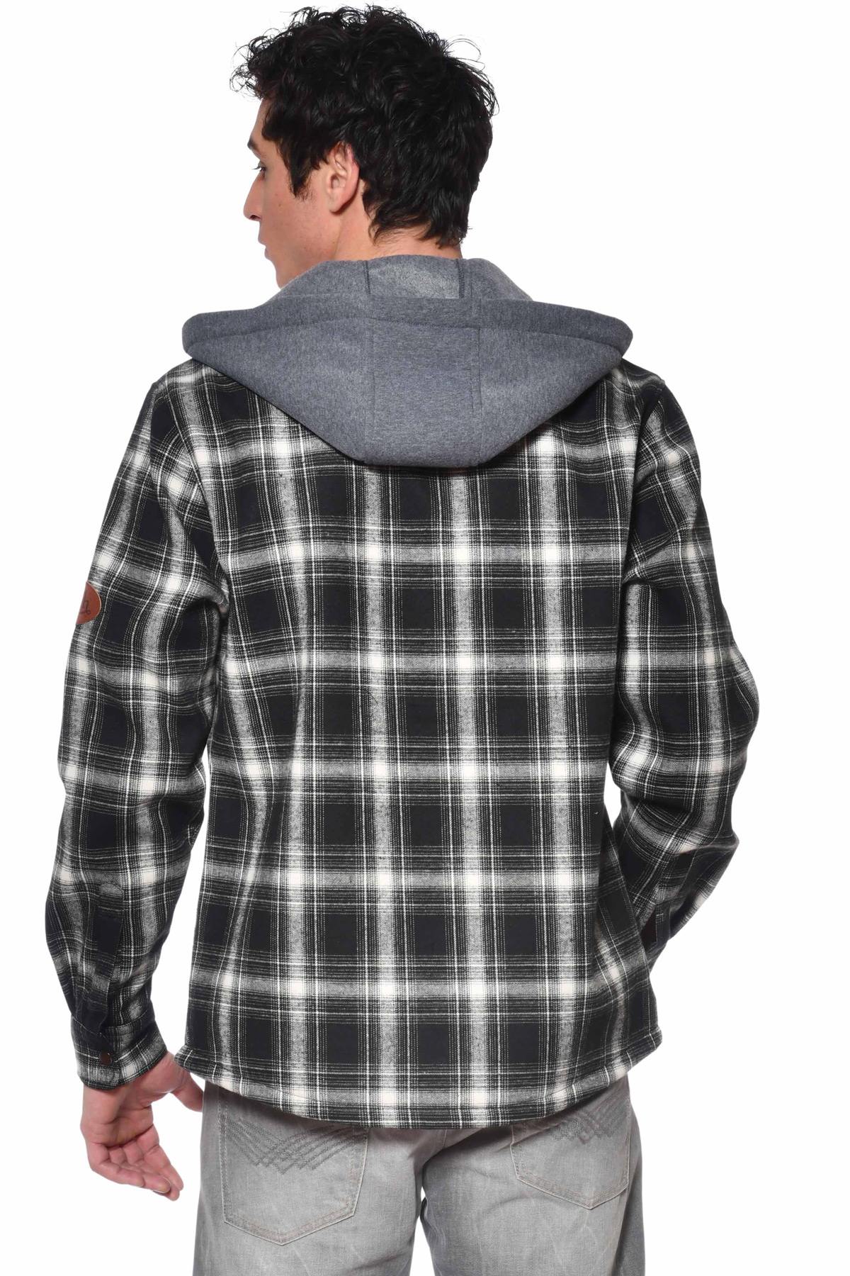 Checked shirt with hood - Image n°2