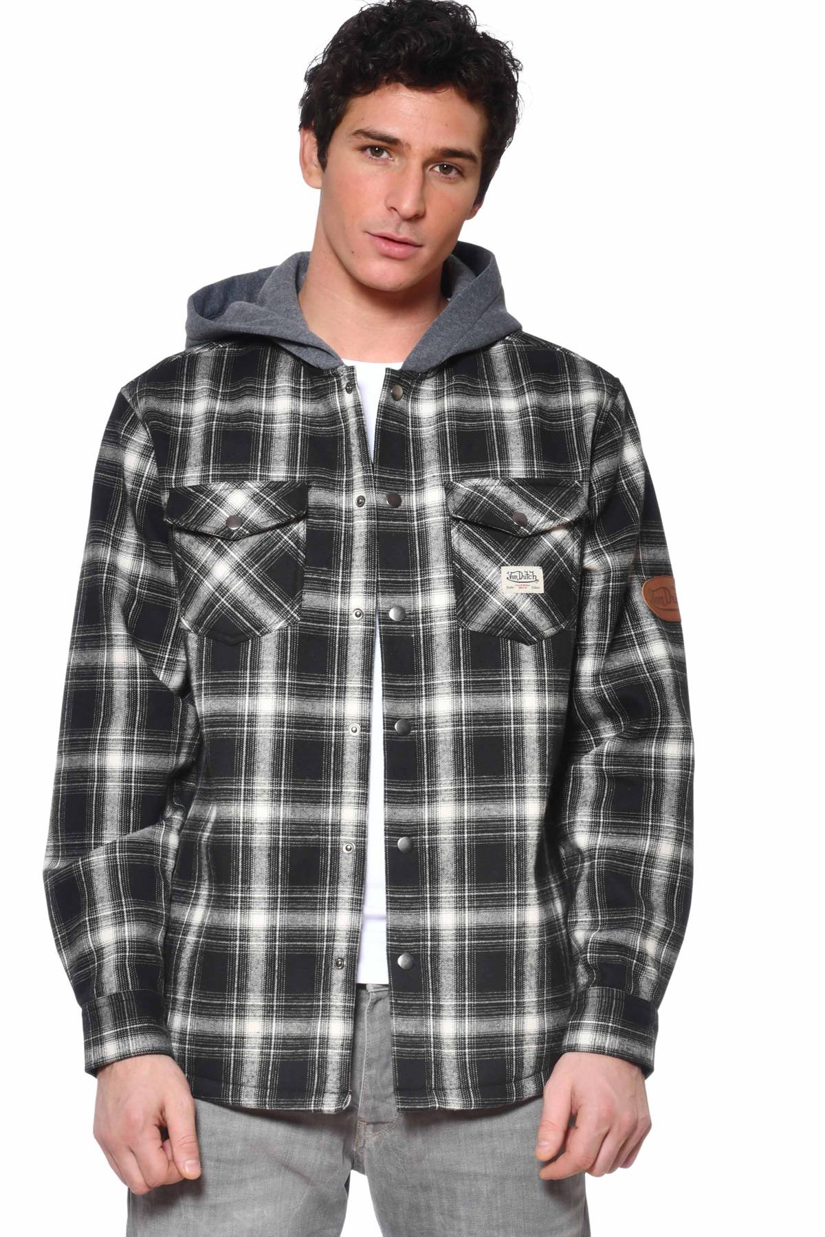 Checked shirt with hood - Image n°3