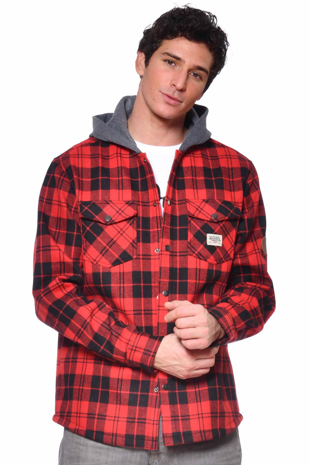 Red checked shirt jacket - Image n°3