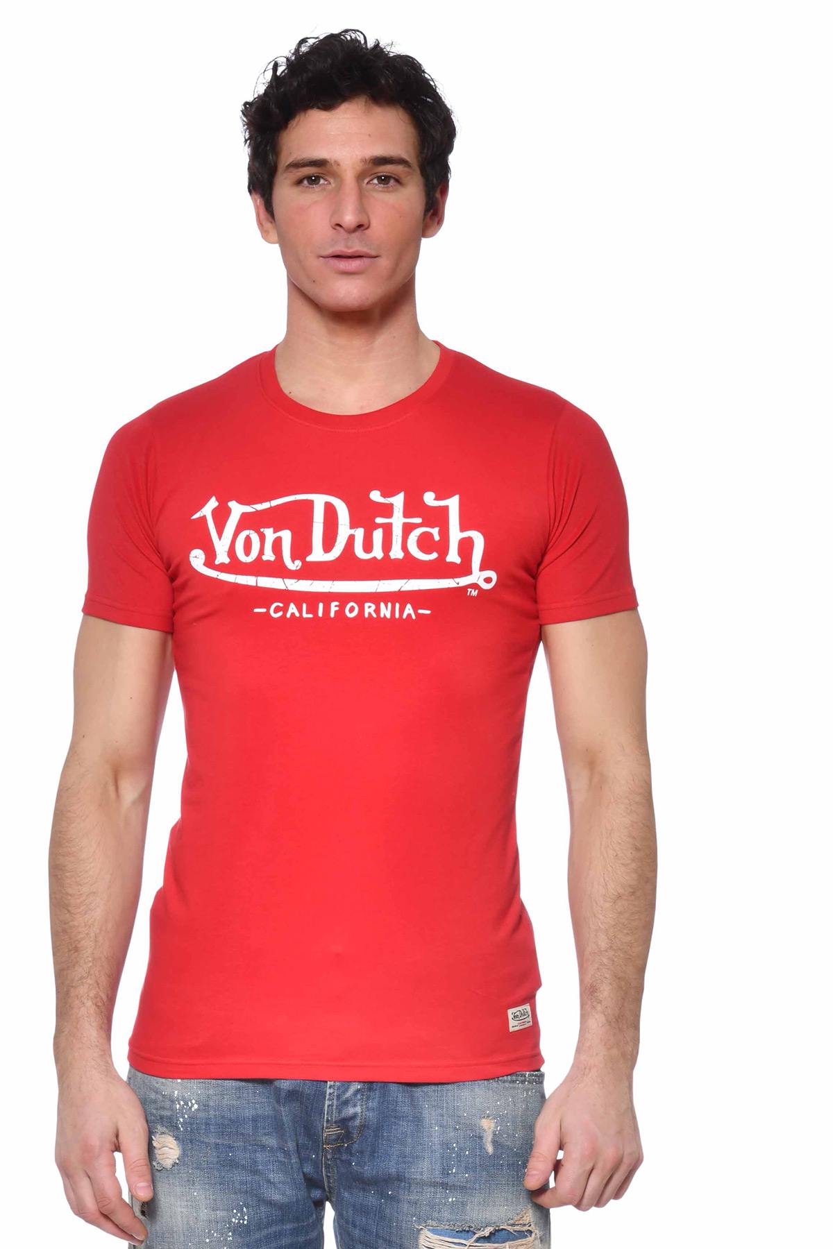 Red cotton elastane t-shirt - Image n°1