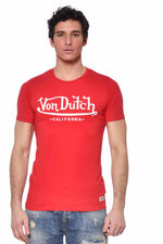 Red cotton elastane t-shirt - Image n°1