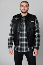 Sleeveless leather biker vest - Image n°5