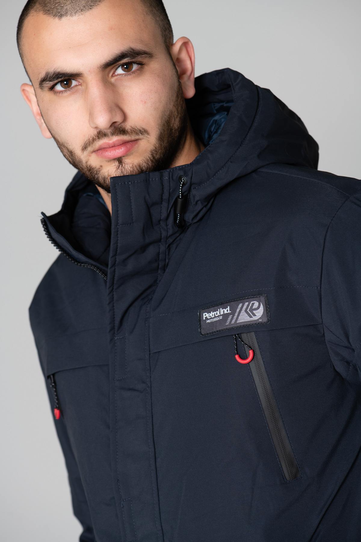 Men's navy blue parka - Image n°3