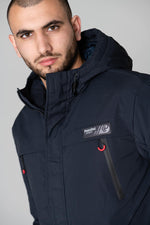 Men's navy blue parka - Image n°3