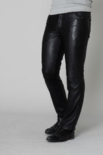 Black lambskin pants - Image n°1