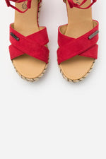 Red wedge sandals - Image n°3