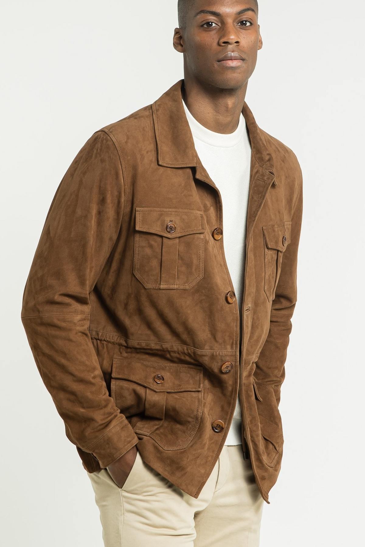 Velvet-look leather jacket - Image n°14