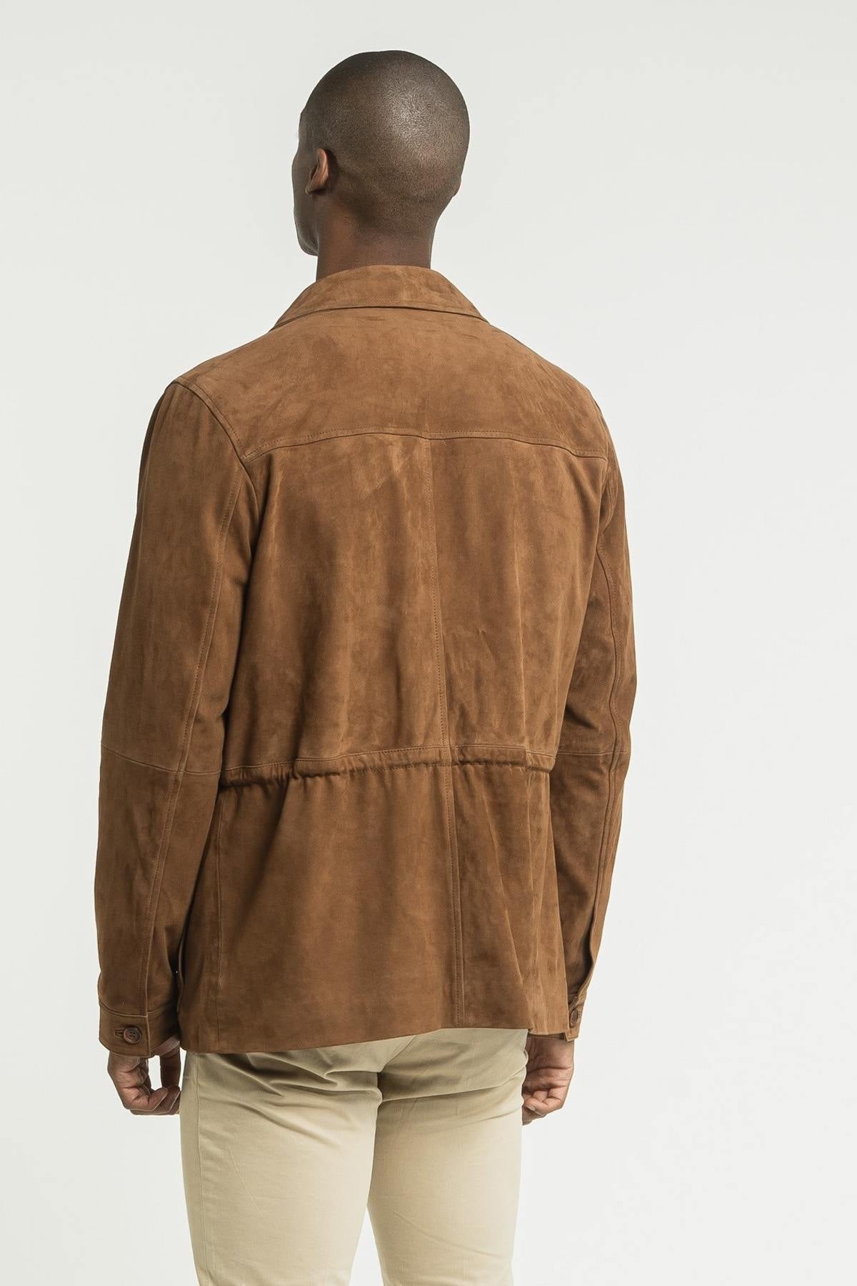 Velvet-look leather jacket - Image n°12