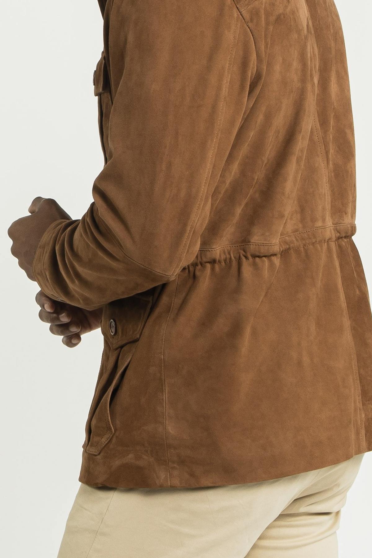 Velvet-look leather jacket - Image n°13