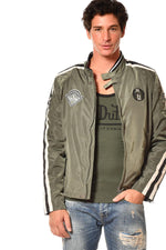 Khaki jacket with embroidered patches - Image n°7