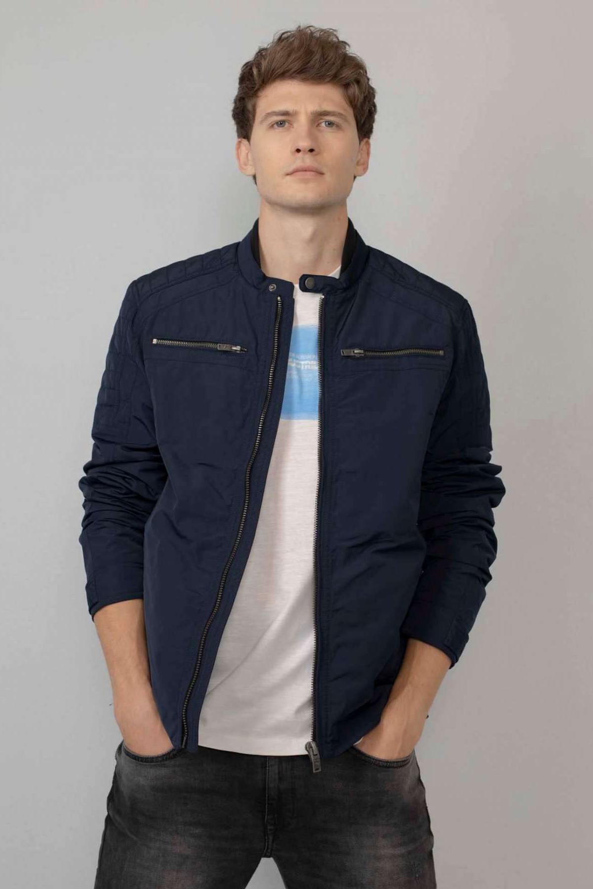 Navy blue polyester jacket - Image n°6