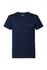Plain dark blue t-shirt with chest pocket - Image n°5