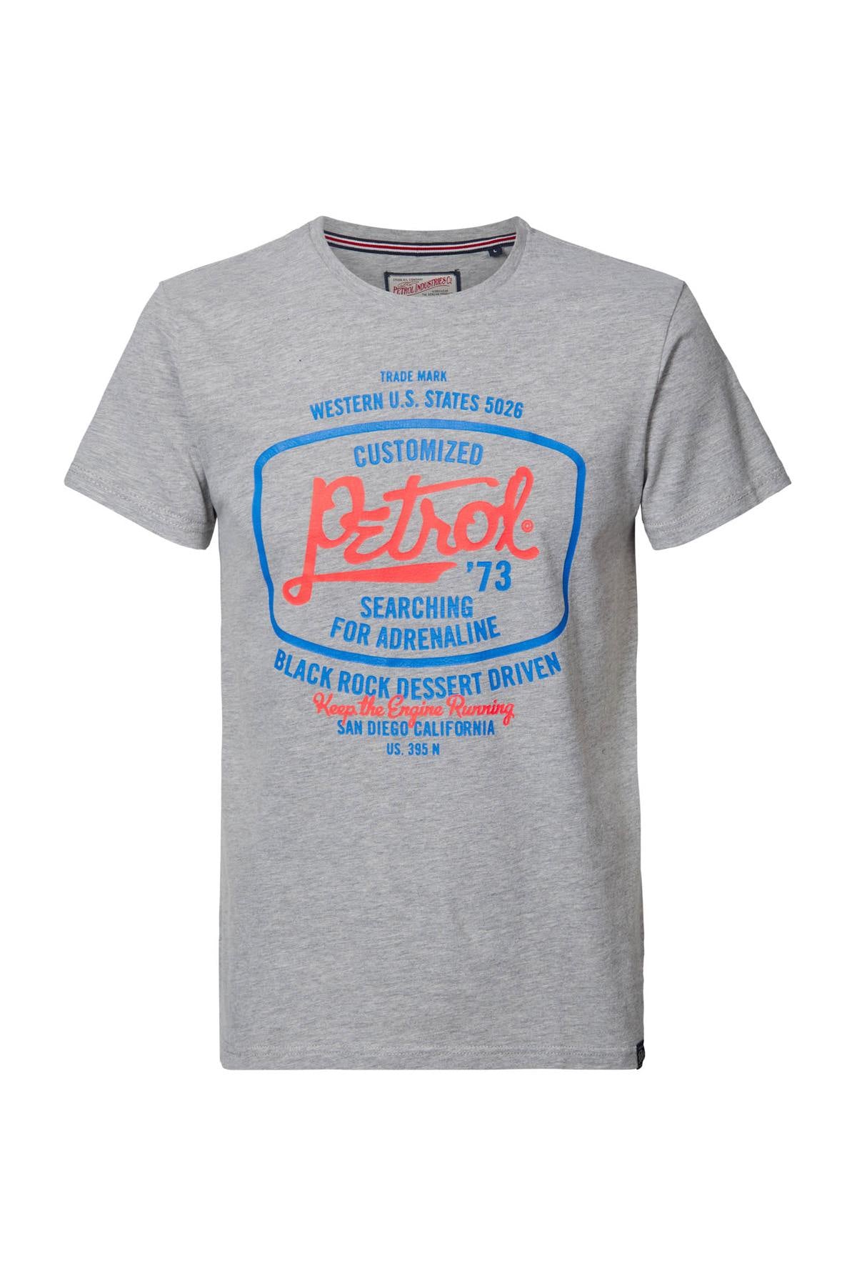 Heather gray T-shirt with chest print - Image n°5
