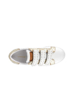 White and gold leather sneakers - Image n°4