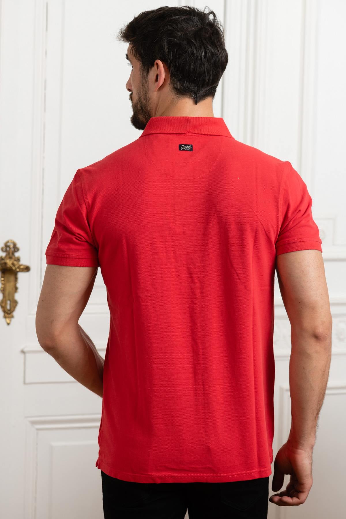Plain brick red polo shirt - Image n°2