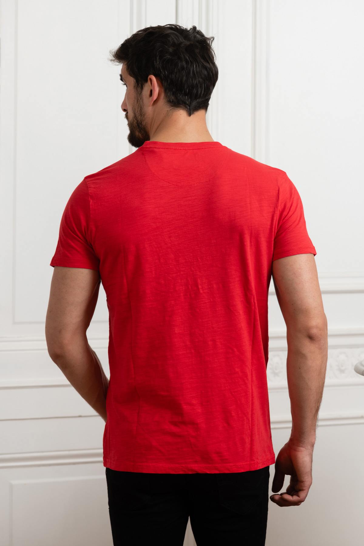 Red round neck t-shirt - Image n°2