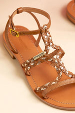 Brown leather sandals - Image n°1