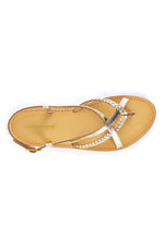 Gold-colored flat sandals - Image n°3