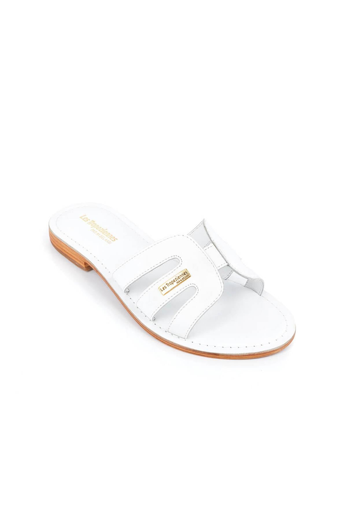Women's white leather mules - Image n°1