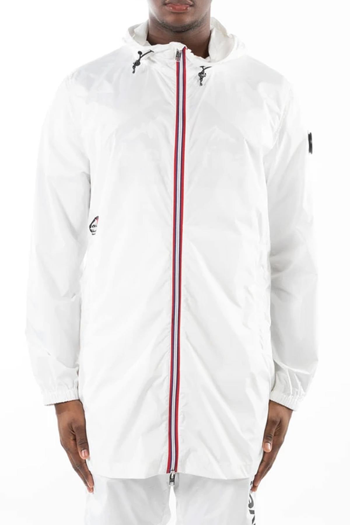 Long white waterproof jacket - Image n°1