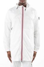 Long white waterproof jacket - Image n°1
