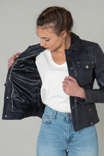 Dark Blue Leather Jacket - Image n°4