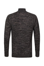 Dark gray knitted heather sweater - Image n°7