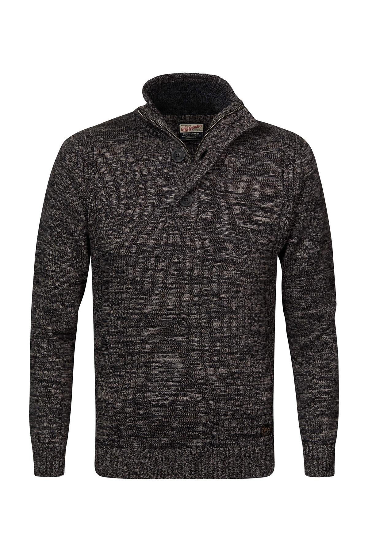 Dark gray knitted heather sweater - Image n°6