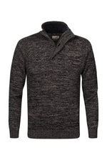 Dark gray knitted heather sweater - Image n°6