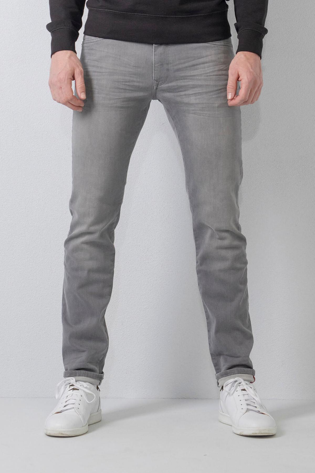 Men's light gray slim jeans - Image n°1