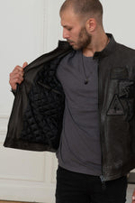 Patched military leather jacket - Image n°4