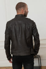 Patched military leather jacket - Image n°5