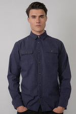 Men's denim blue shirt - Image n°3