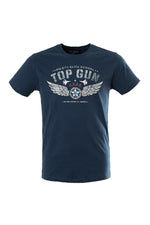 Men's navy blue aviation t-shirt - Image n°1