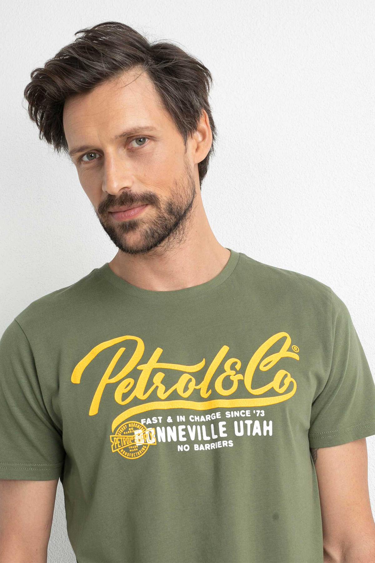 Khaki round neck t-shirt - Image n°3