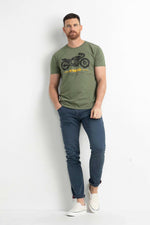 Vintage khaki motorcycle t-shirt - Image n°2