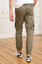 Khaki military pants with patches - Image n°4