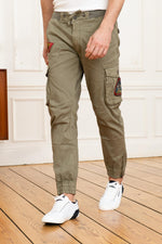 Khaki military pants with patches - Image n°6