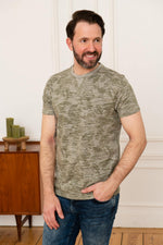 Khaki floral t-shirt - Image n°1
