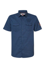 Petrol blue short-sleeved shirt - Image n°5