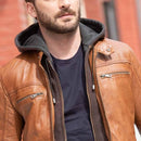 Men's hooded leather jackets
