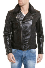Serge Pariente Men's Biker Jacket in lambskin Black - Image n°2