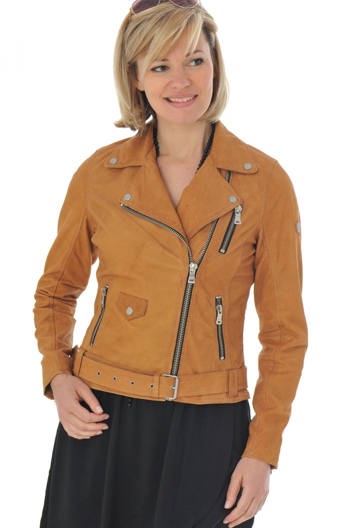 Gipsy's curry nubuck perfecto: lightweight, unlined, removable belt. - Image n°5