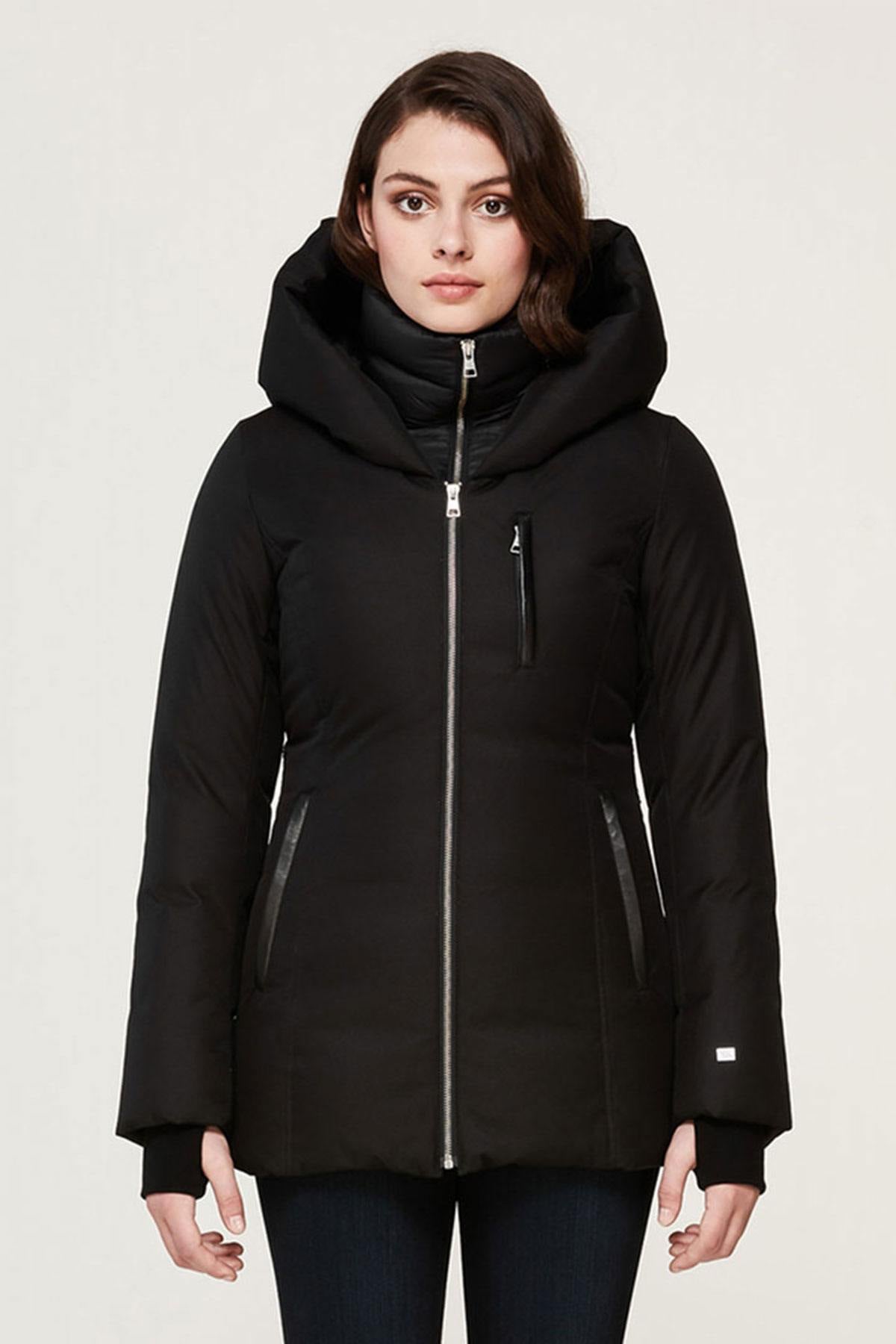 Women's black jacket with hood - Image n°1